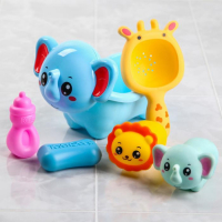 Набор резиновых игрушек для ванны &laquo;Ванночка-Зоопарк&raquo;, с пищалкой, 6 шт, виды МИКС, Крошка Я