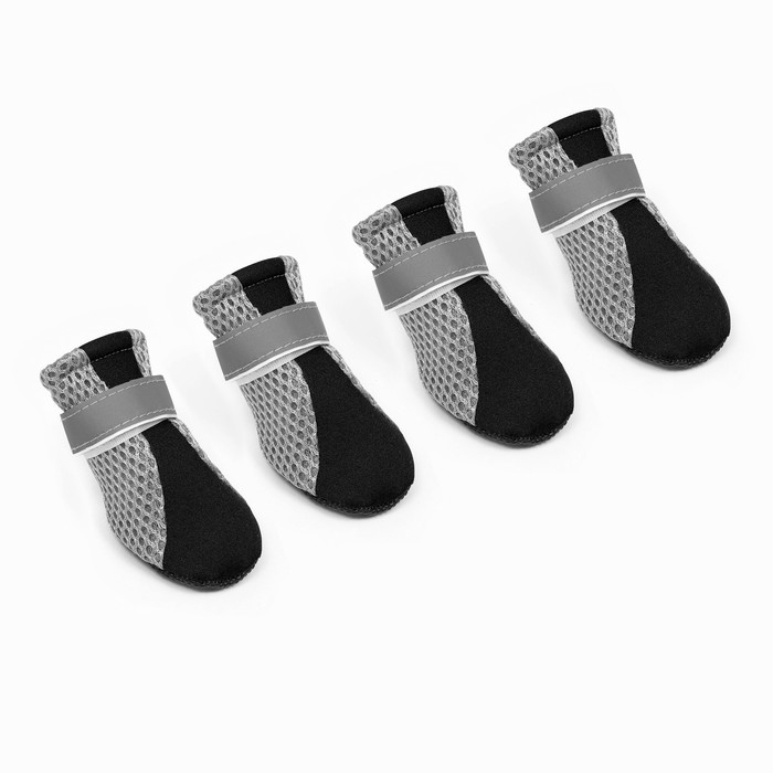 Ботинки для собак Ботинки для собак "Комфорт +", размер L (5, 3 х 4 см), серо-чёрные