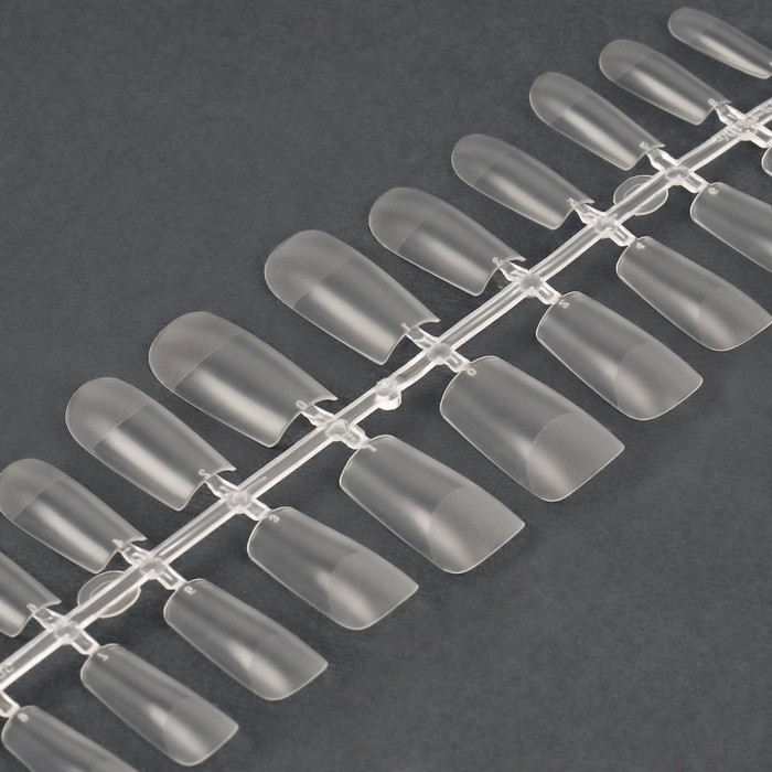 Гелевые типсы для наращивания ногтей, 240 шт, форма мягкий квадрат, полное матовое покрытие, в контейнере, цвет прозрачный Гелевые типсы для наращивания ногтей, 240 шт, форма мягкий квадрат, полное матовое покрытие, в контейнере, цвет прозрачный