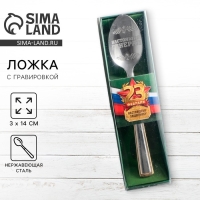 Ложка чайная с гравировкой &laquo;Настоящему защитнику&raquo;, в подарочной коробке, 3 х 14 см.