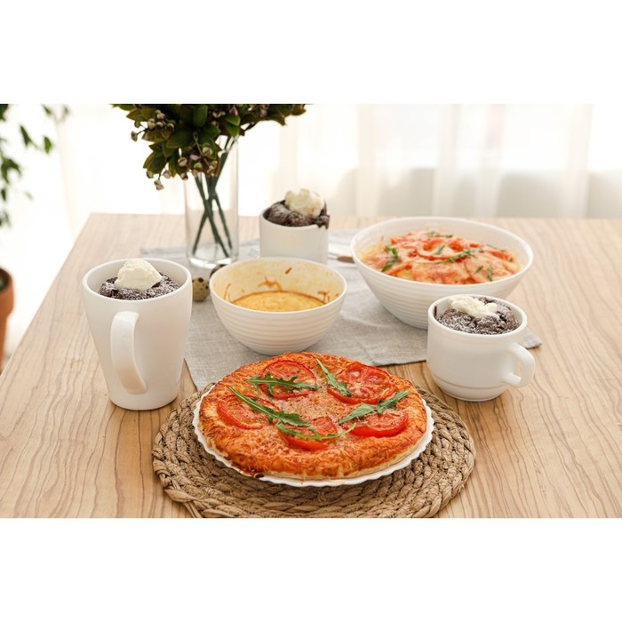 Кружка Доляна &laquo;Грация&raquo;, 350 мл, стеклокерамика, цвет белый