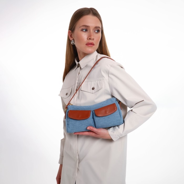 Сумка женская TEXTURA, средний размер, цвет голубой джинс Сумка женская TEXTURA, средний размер, цвет голубой джинс