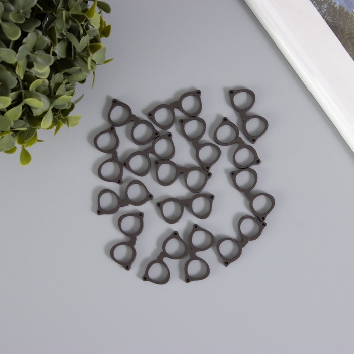 Декор для творчества дерево "Очки" набор 15 шт 1,7х4 см