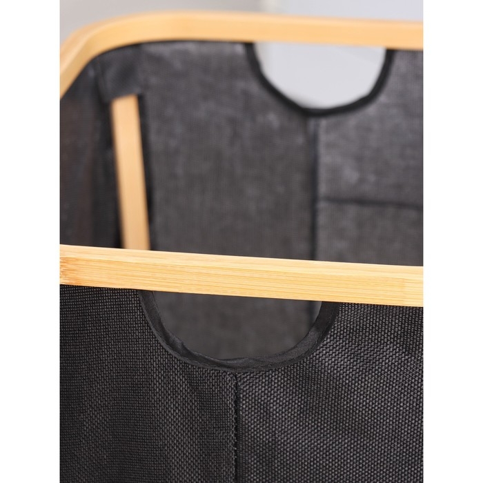 Корзина для белья прямоугольная Доляна &laquo;Модерн&raquo;, 41&times;33,5&times;46,5 см, цвет чёрный