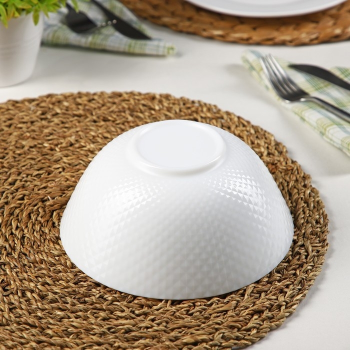 Салатник стеклокерамический Precious, 800 мл, d=18 см, цвет белый