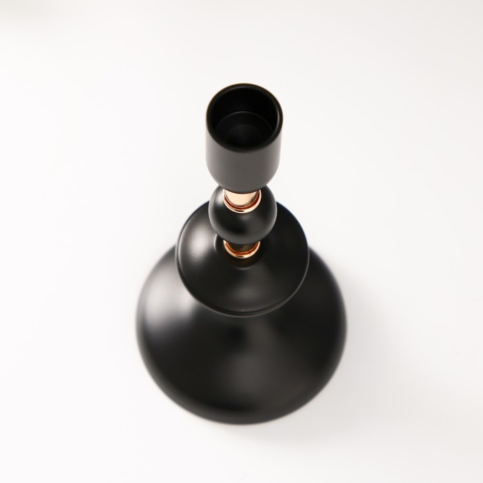 Подсвечник металл на 1 свечу d=2 см Подсвечник металл на 1 свечу d=2 см "Ирада" с золотом 9х9х19,5 см