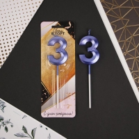 Свеча для торта, цифра &laquo;3&raquo;, 11,5 х 2,3 см