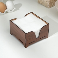 Салфетница деревянная &laquo;Орех&raquo;, без гравировки, с салфетками, цвет коричневый