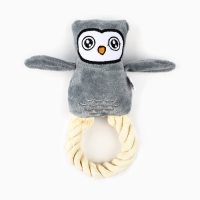 Игрушка для собак с канатом «Сова», 20 х 15 см, серый Игрушка для собак с канатом «Сова», 20 х 15 см, серый