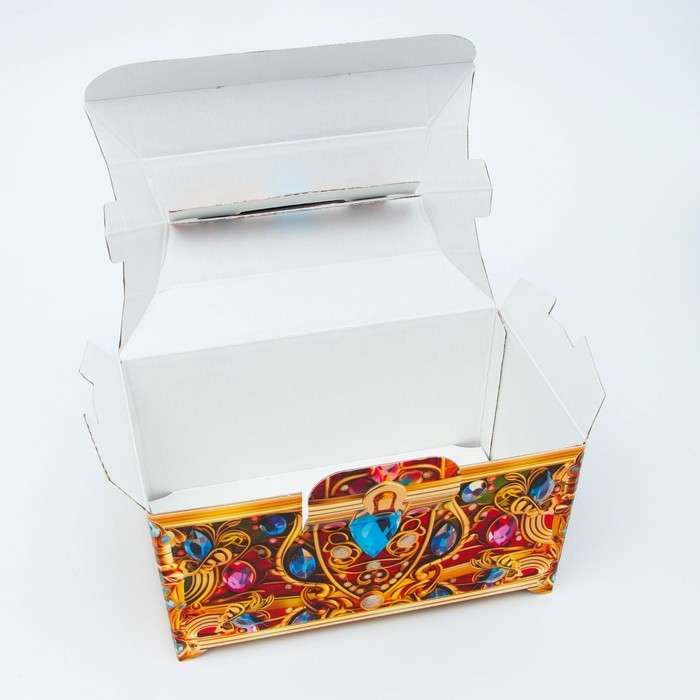 Новый год. Подарочная коробка Новогодняя Сундук обновленный Новый год. Подарочная коробка Новогодняя Сундук обновленный "Драгоценный" 25 х 15 х 15,5 см.