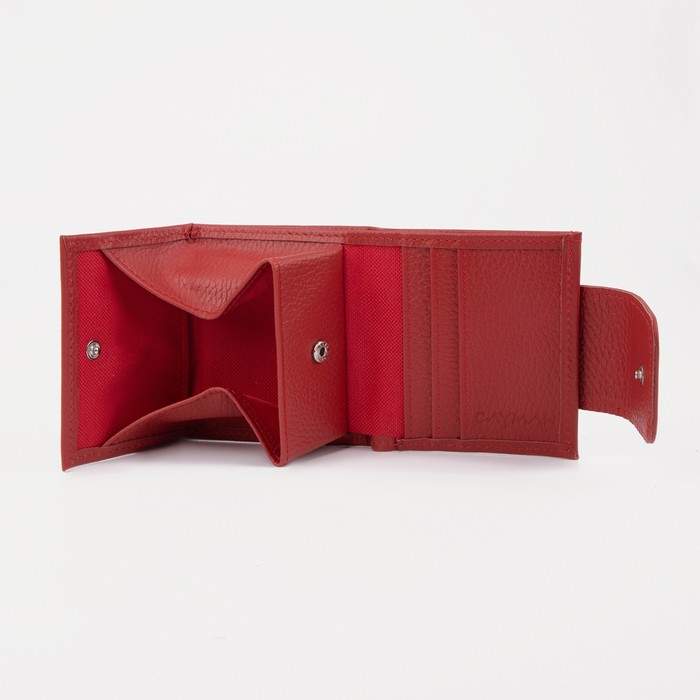 Кошелёк женский на кнопке, цвет красный