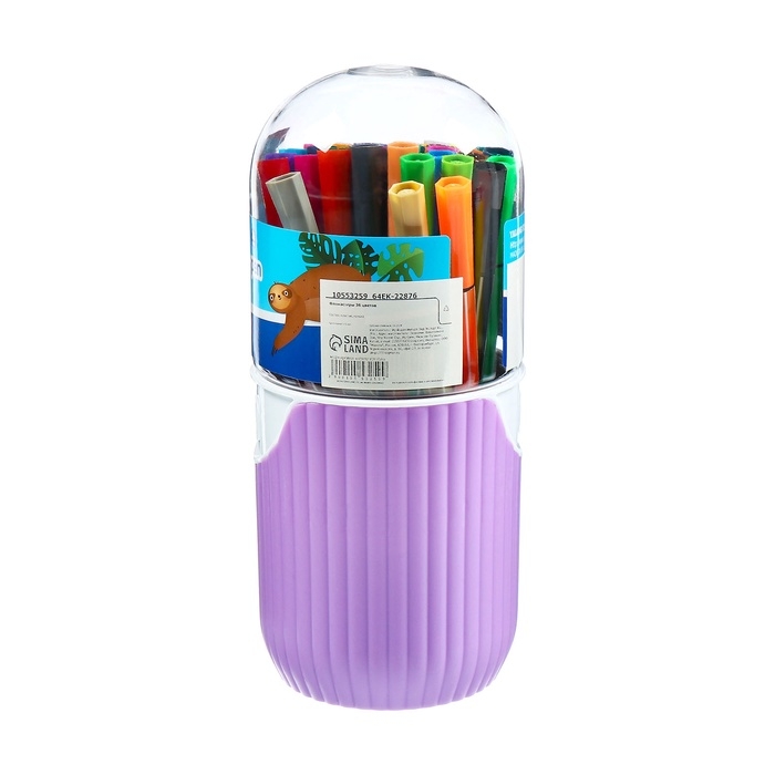 Фломастеры 36 цветов в пластик тубусе вентилируемый колпачок Джунгли