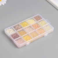 Бисер стекло 6/0, 8/0, 12/0 в шкатулке "Жёлтый" стеклярус 15,5х9,5х1,6 см Бисер стекло 6/0, 8/0, 12/0 в шкатулке "Жёлтый" стеклярус 15,5х9,5х1,6 см