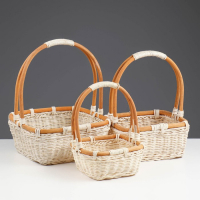 Набор корзин, 3 шт, 27&times;27&times;9/30 см, 23&times;23&times;8/25 см, 20&times;20&times;7/20 см, ротанг