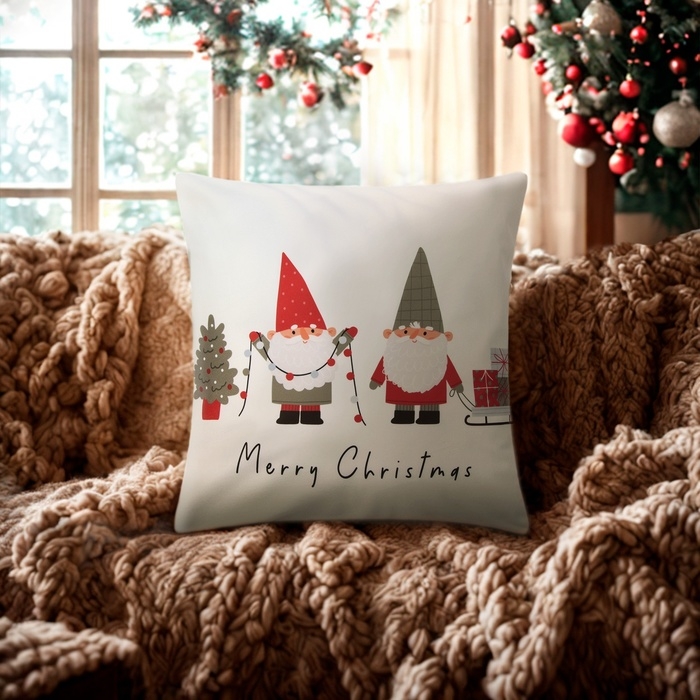 Новый год. Чехол на подушку Этель Новый год. Чехол на подушку Этель "Гномики" 40х40см,100% п/э