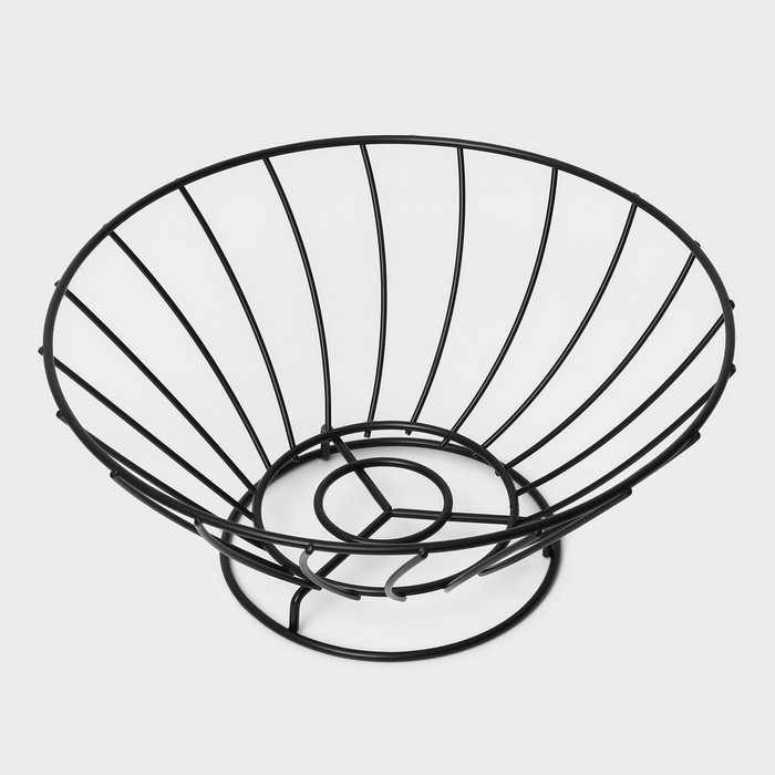 Фруктовница Доляна, 24,5&times;24,5&times;11 см, цвет чёрный