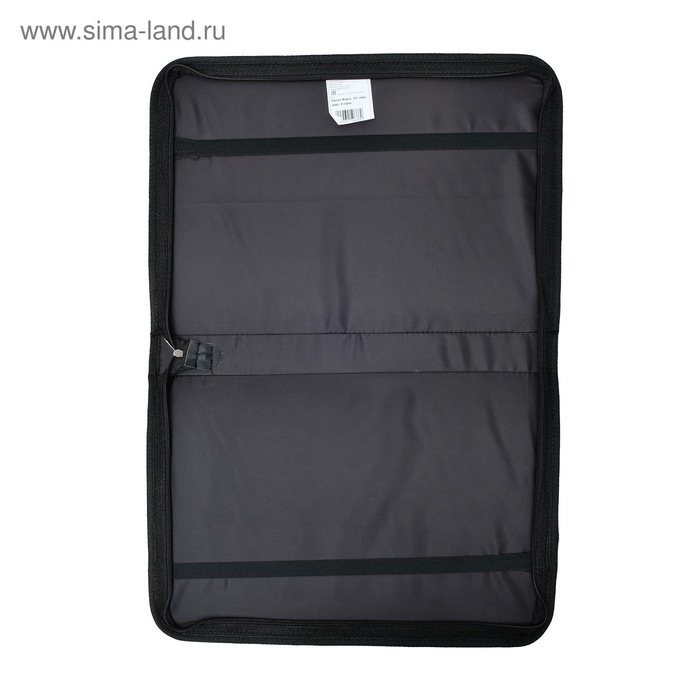 Папка для чертежей и рисунков А2, 640 х 450 х 30 мм, с ручками, текстильная, Estado, 3 кармана, цвет чёрный, Папка для чертежей и рисунков А2, 640 х 450 х 30 мм, с ручками, текстильная, Estado, 3 кармана, цвет чёрный,