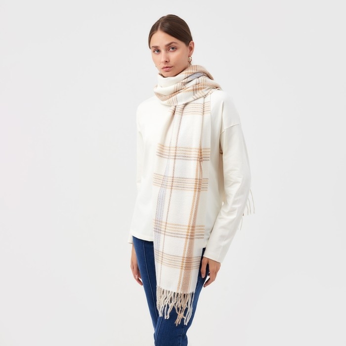 Палантин женский MINAKU цв. молочный, размер 68*180 см Палантин женский MINAKU цв. молочный, размер 68*180 см