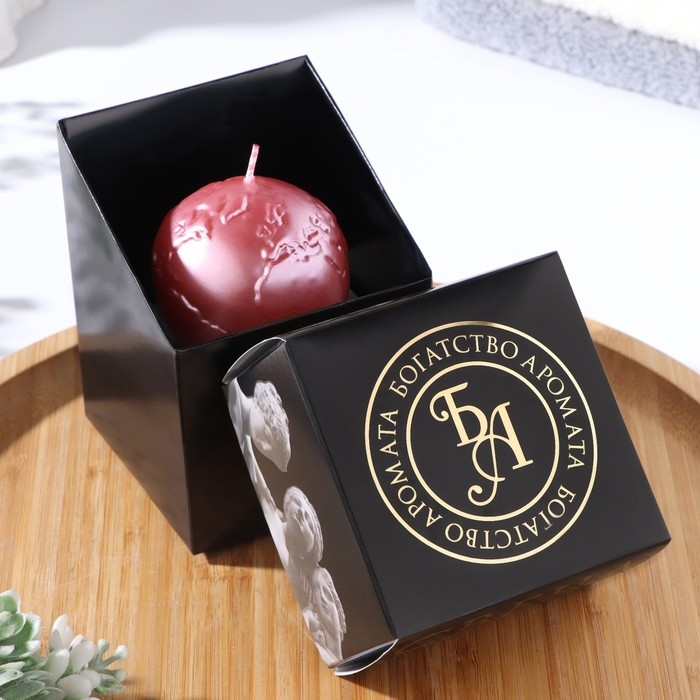 Свеча фигурная Свеча фигурная "Шар. Планета", 6х5,5 см, розовый перламутр, в коробке