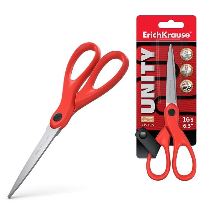 Ножницы ErichKrause Unity, 16 см, красные Ножницы ErichKrause Unity, 16 см, красные