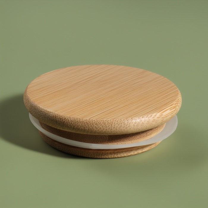 Органайзер для хранения ватных палочек &laquo;BAMBOO&raquo;, с крышкой, d 6,5 &times; 10 см, в картонной коробке, цвет прозрачный/коричневый