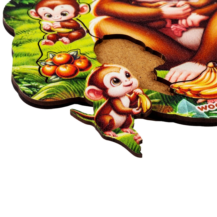 Пазл вкладыш &laquo;Обезьянка с малышами&raquo;, 14 деталей