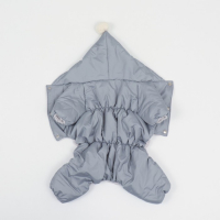 Комбинезон зимний для животных, флис, M (ДС 24-26, ОГ 34-36 см, ОШ 28 см), серый