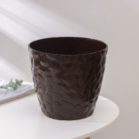 Горшок с поддоном «Камешки», 5 л, цвет шоколадный Горшок с поддоном «Камешки», 5 л, цвет шоколадный