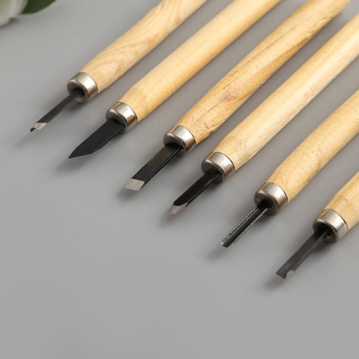 Набор ножей с деревянной ручкой 6 шт 20,5х10 см Набор ножей с деревянной ручкой 6 шт 20,5х10 см