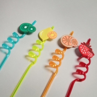 Трубочка из пластика «Фрукты», набор 4 шт., МИКС Трубочка из пластика «Фрукты», набор 4 шт., МИКС