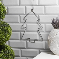Светодиодная фигура &laquo;Ёлка&raquo; 20 &times; 29 см, металл, батарейки ААх2 (не в комплекте), свечение тёплое белое
