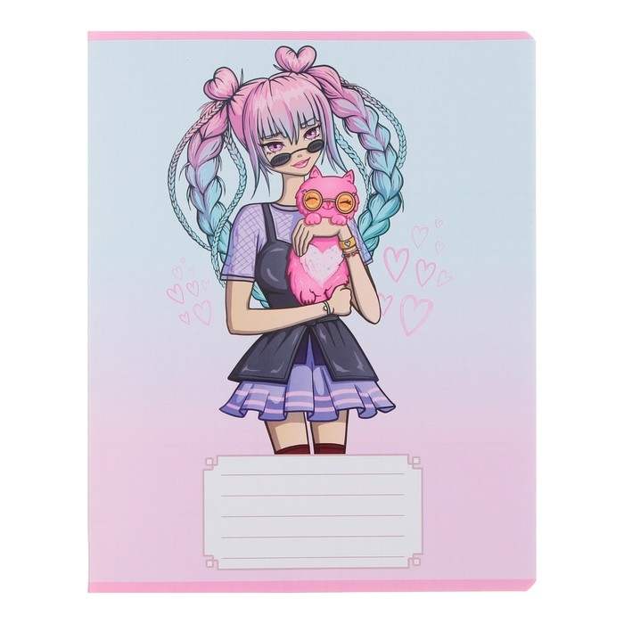 Комплект тетрадей из 10 штук, 18 листов в клетку Calligrata Комплект тетрадей из 10 штук, 18 листов в клетку Calligrata "Аниме 07", обложка мелованный картон, ВД-лак, блок офсет, 5 видов по 2 штуки