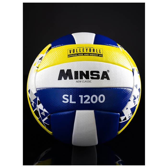 Волейбольный мяч MINSA New Classic SL1200, клееный, 18 панелей, р. 5, microfiber PU Волейбольный мяч MINSA New Classic SL1200, клееный, 18 панелей, р. 5, microfiber PU