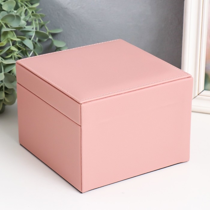 Шкатулка кожзам для украшений Шкатулка кожзам для украшений "Сахарная вата" 16х16х11,8 см