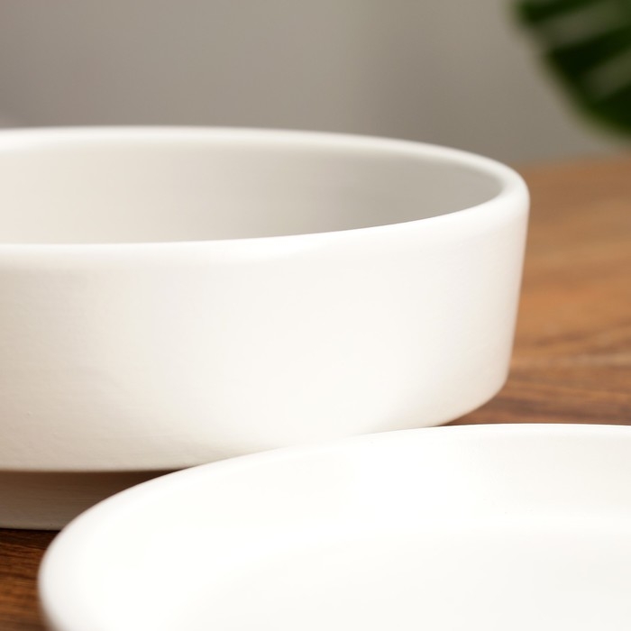 Горшок бонсайница "Огма" для кактусов и суккулентов, белая, 0,7 л