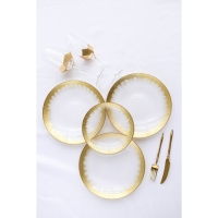 Тарелка стеклянная &laquo;Бурлеск&raquo;, d=21 см, цвет золотой