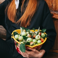 Ёмкость для сбора ягод, 3 л, &laquo;Яблочки&raquo;, жёлтая