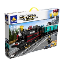 Конструктор ЖД &laquo;Паровоз с составом&raquo;, работает от батареек, 841 деталь