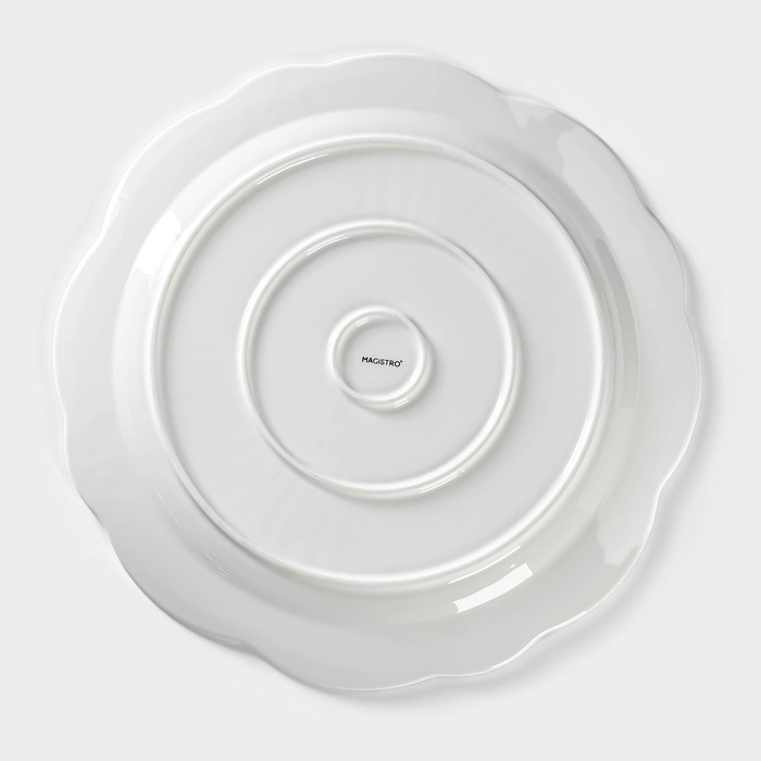 Блюдо фарфоровое Magistro &laquo;Этюд&raquo;, d=40,5 см, цвет белый