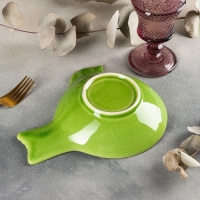 Салатник керамический &laquo;Птица&raquo;, 22&times;18 см, цвет зелёный