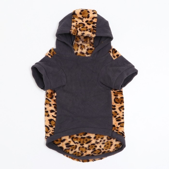 Толстовка с капюшоном "Леопард", размер XL (ДС 36, ОШ 42, ОШ 48 см)