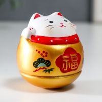 Сувенир неваляшка керамика "Манэки-нэко в бочонке"МИКС 5х5х6 см Сувенир неваляшка керамика "Манэки-нэко в бочонке"МИКС 5х5х6 см