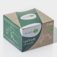 Чайник заварочный стеклянный с бамбуковой крышкой и металлическим фильтром BellaTenero &laquo;Эко&raquo;, 600 мл, 18&times;12&times;10 см