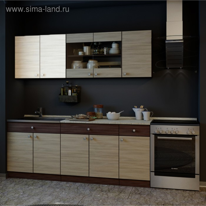 Шкаф навесной, 600 &times; 626 &times; 290 Ясень шимо темный/Ясень шимо светлый