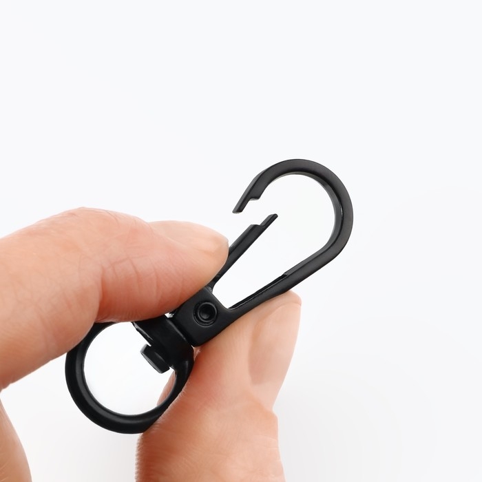 Карабин металлический, 45 × 15 мм / 10 × 2,2 мм, 5 шт, цвет чёрный Карабин металлический, 45 × 15 мм / 10 × 2,2 мм, 5 шт, цвет чёрный