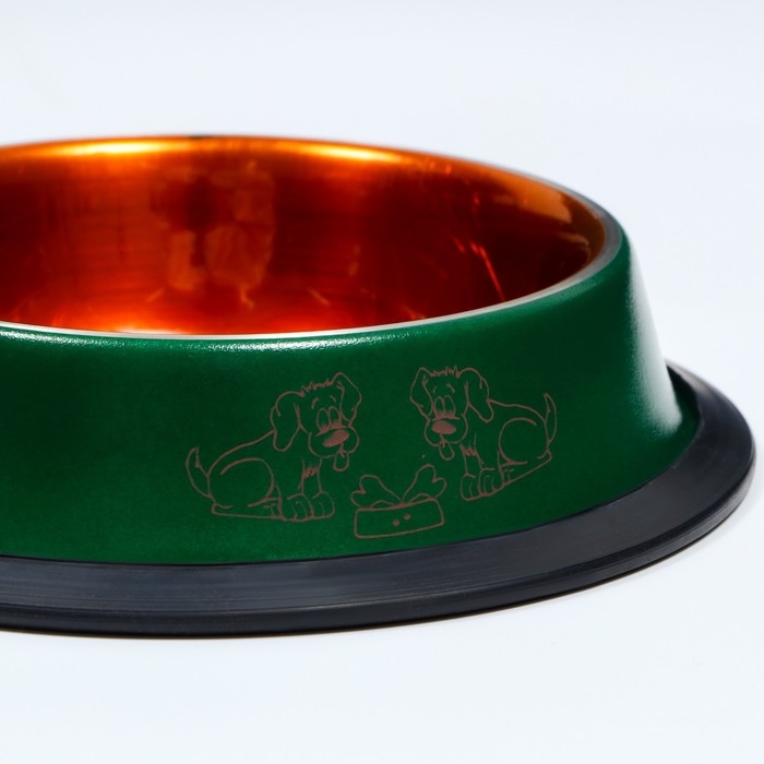 Миска с нескользящим основанием декоративная цветная, 230 мл, зелёная Миска с нескользящим основанием декоративная цветная, 230 мл, зелёная