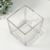 Подсвечник стекло на 1 свечу "Квадратный" прозрачный 15х15х15 см Подсвечник стекло на 1 свечу "Квадратный" прозрачный 15х15х15 см
