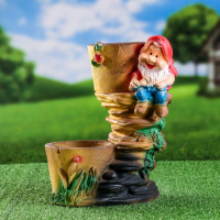 Фигурное кашпо "Гном с двумя кашпо" 20х24х30см Фигурное кашпо "Гном с двумя кашпо" 20х24х30см