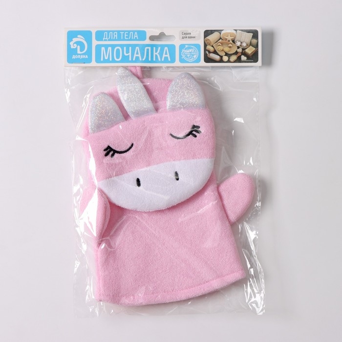 Мочалка - варежка детская Доляна «Единорожка», 25×19 см Мочалка - варежка детская Доляна «Единорожка», 25×19 см