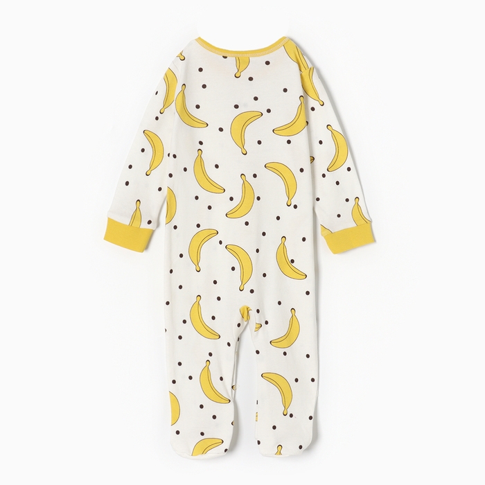 Комбинезон детский, цвет белый/бананы, рост 80
